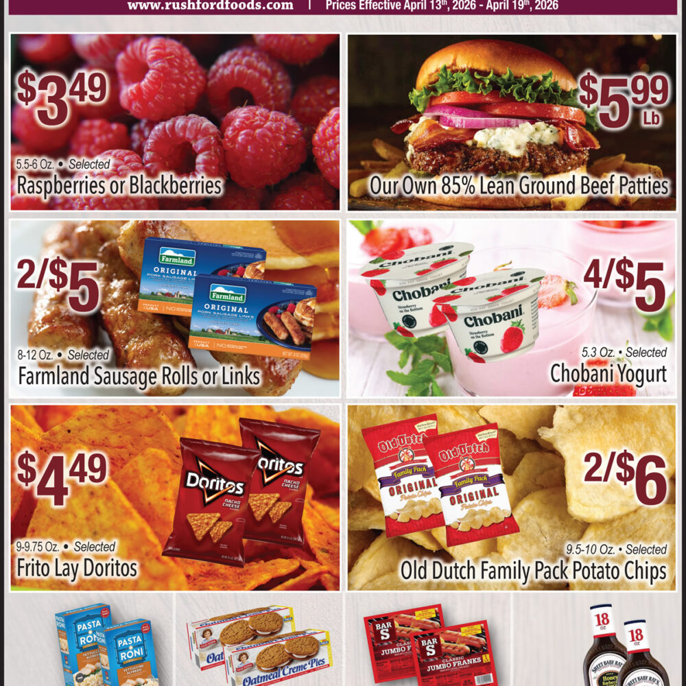 Rushford, Preston and Harmony Foods Weekly Specials