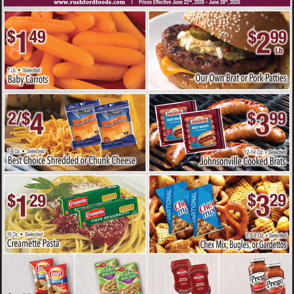 Rushford, Preston and Harmony Foods Weekly Specials